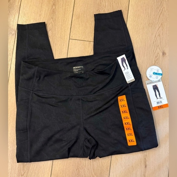 Mondetta Women’s Brushed Jacquard‎ Legging Black Size XXL NWT - Picture 1 of 7